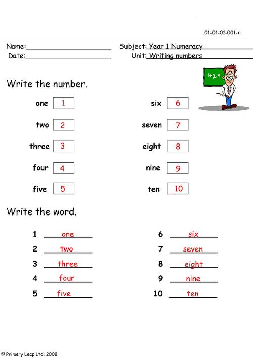 Writing numbers