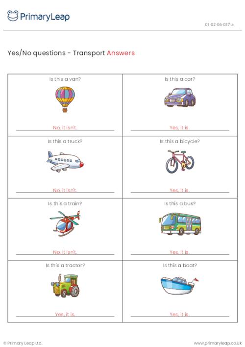 Yes/No questions - Transport