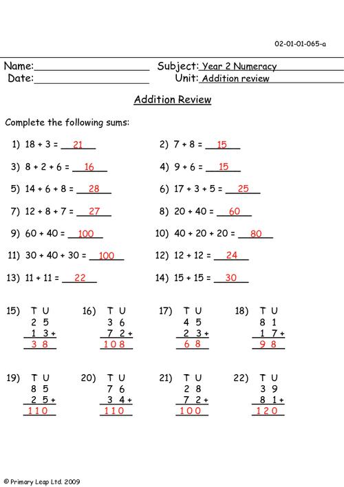 Addition review