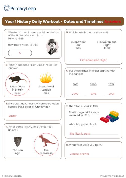 KS1 History Daily Workout - Dates and Timelines