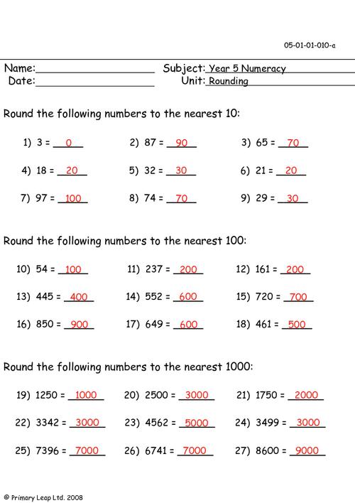 Rounding numbers to the nearest 10, 100, and 1000