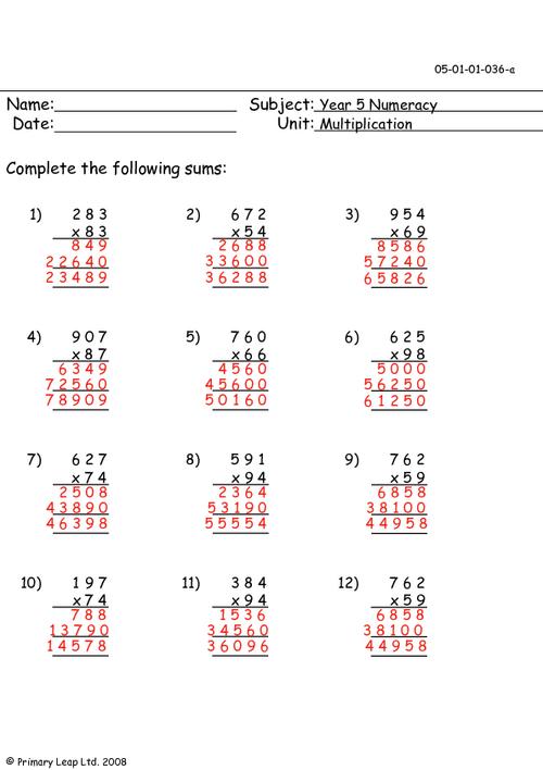 Long multiplication 2