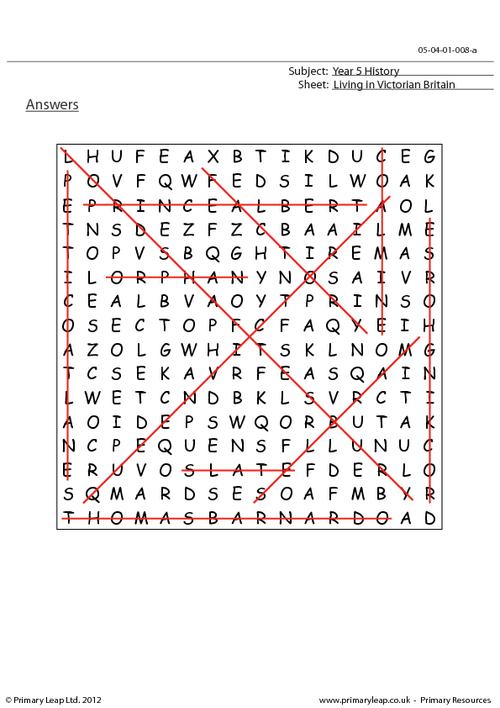 Victorian Era Word Search