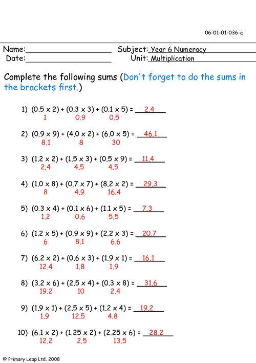 Multiplication using brackets