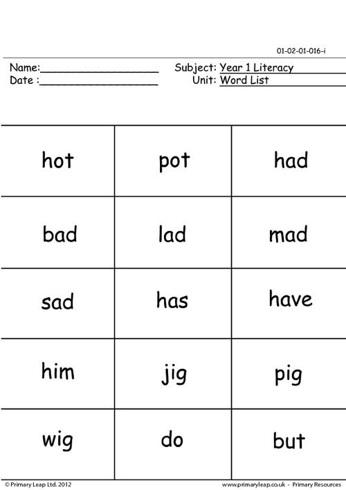free printable worksheets for year 1 english