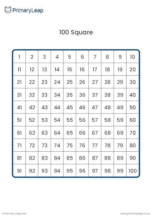 100 Number square