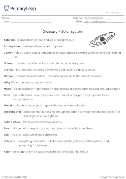 Glossary - Solar System