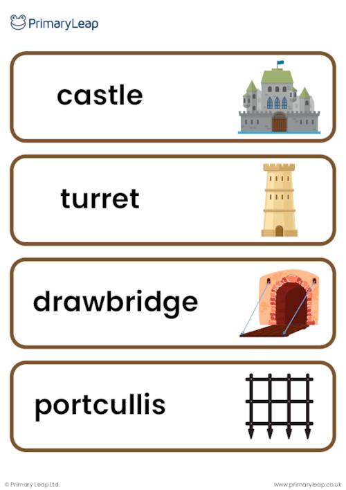 Castle vocabulary cards