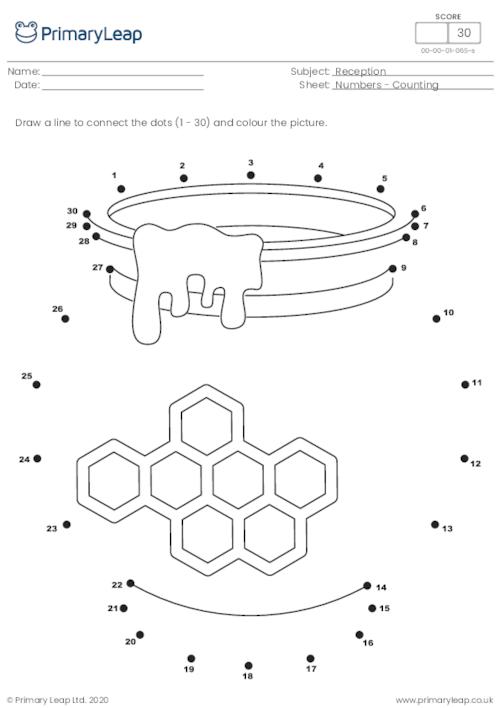 Connect the dots (1-30) - Honey pot