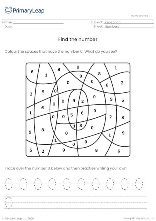 Find and trace the number 0