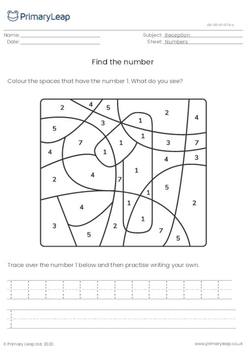 Find and trace the number 1