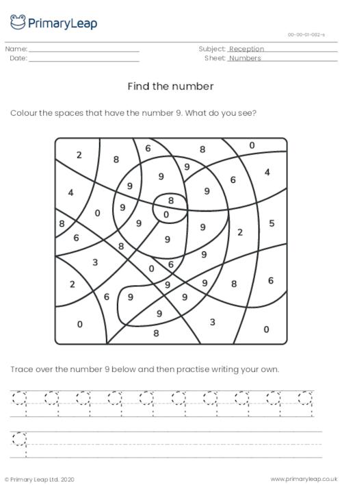 Find and trace the number 9
