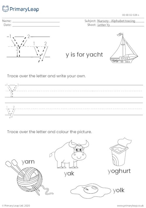 Alphabet tracing - Letter Yy