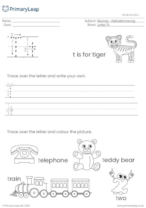 Alphabet tracing - Letter Tt