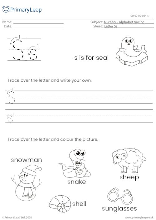Alphabet tracing - Letter Ss