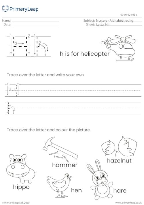 Alphabet tracing - Letter Hh