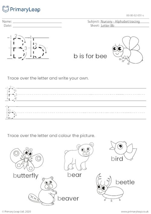 Alphabet tracing - Letter Bb