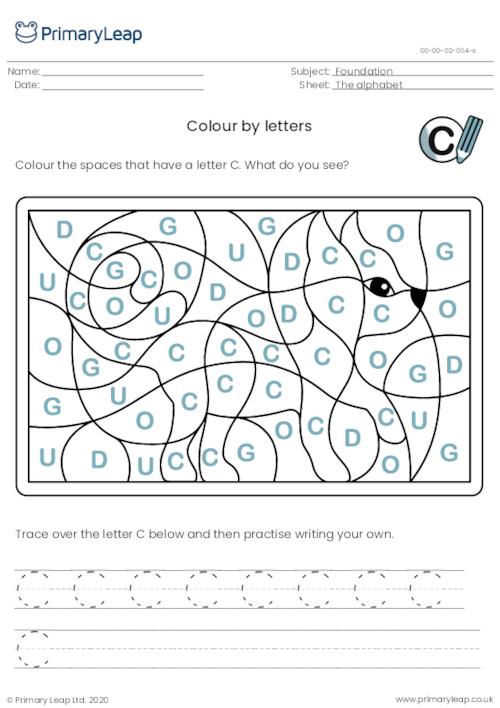 Colour by letters - Cat