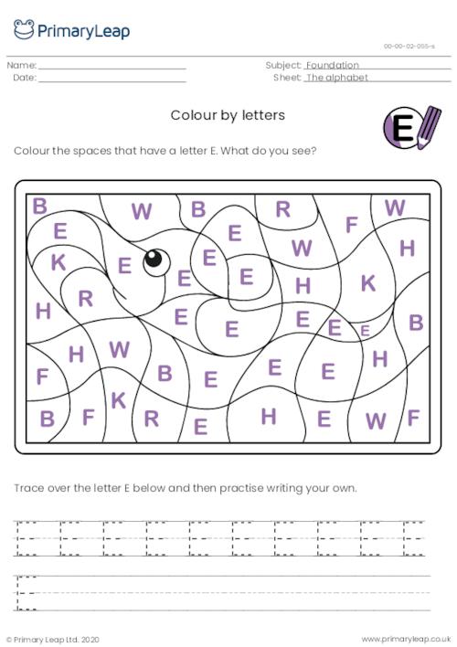 Colour by letters - Elephant