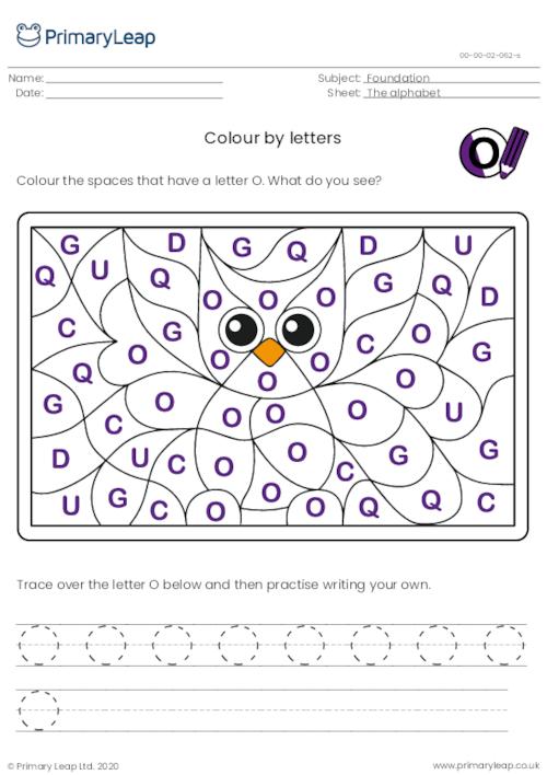 Colour by letters - Owl
