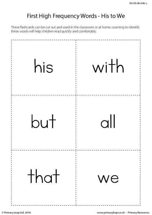 High Frequency Words - His to We