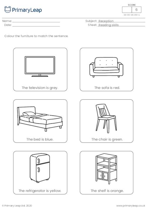 Read and colour - Furniture