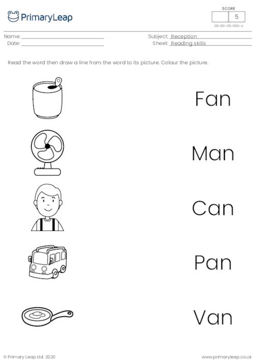 Word and picture matching - 'an' words