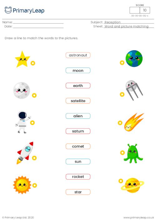 Word and picture matching - Space