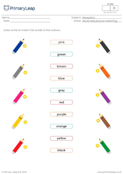 Word and picture matching - Colours