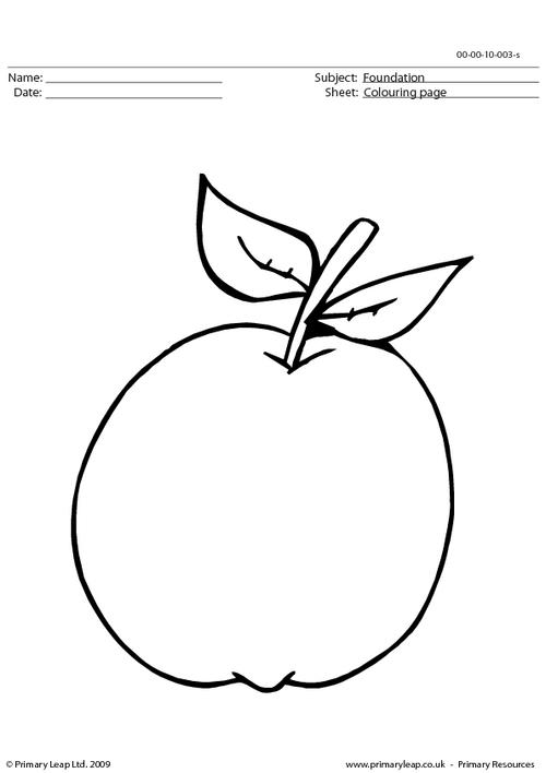 Apple colouring page