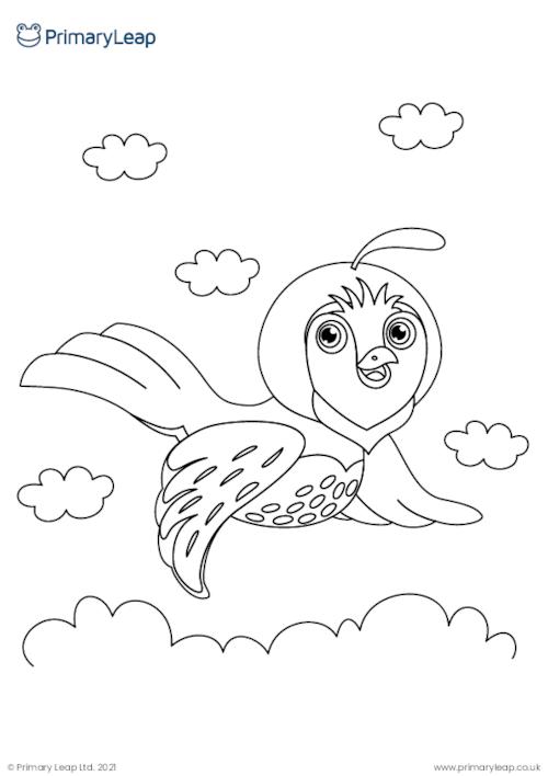 Bird colouring page