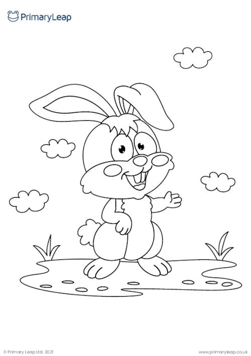 Rabbit colouring page