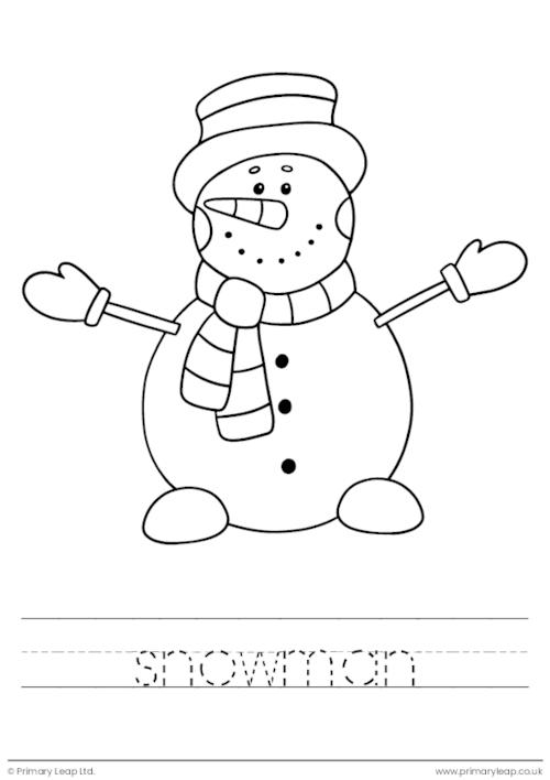 Christmas colouring page - Snowman