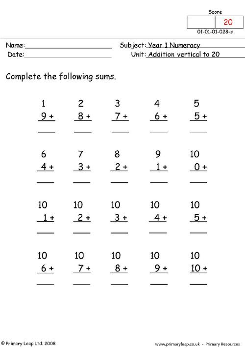 numeracy-addition-vertical-to-20-worksheet-primaryleap-co-uk