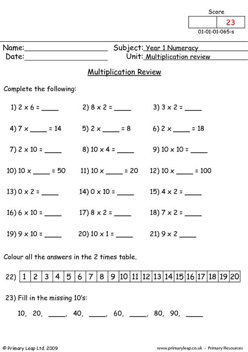 Multiplication review
