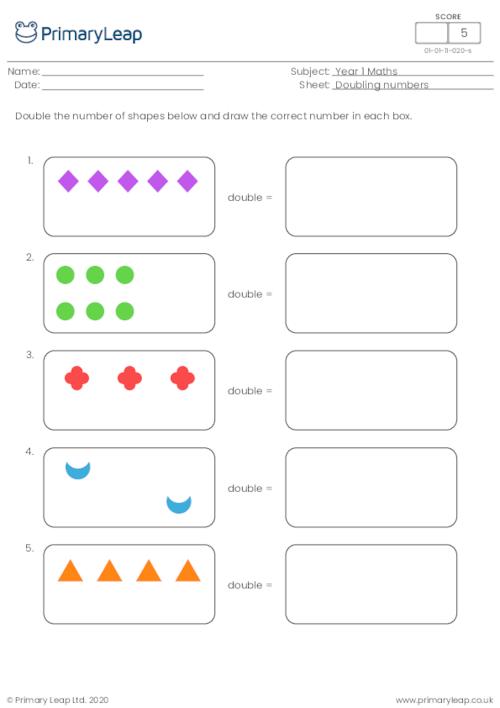 Doubling numbers with shapes