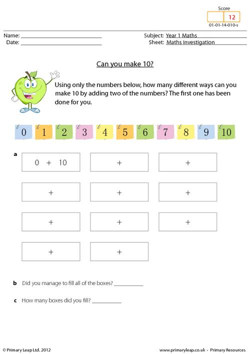 Year 1 Numeracy Printable Resources & Free Worksheets for