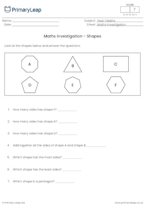 Maths investigation - Shapes (2)