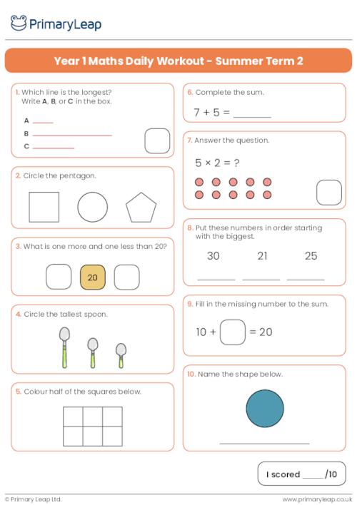 maths worksheets for year 1 printable
