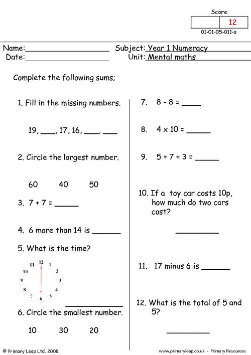 numeracy-mental-maths-1-worksheet-primaryleap-co-uk