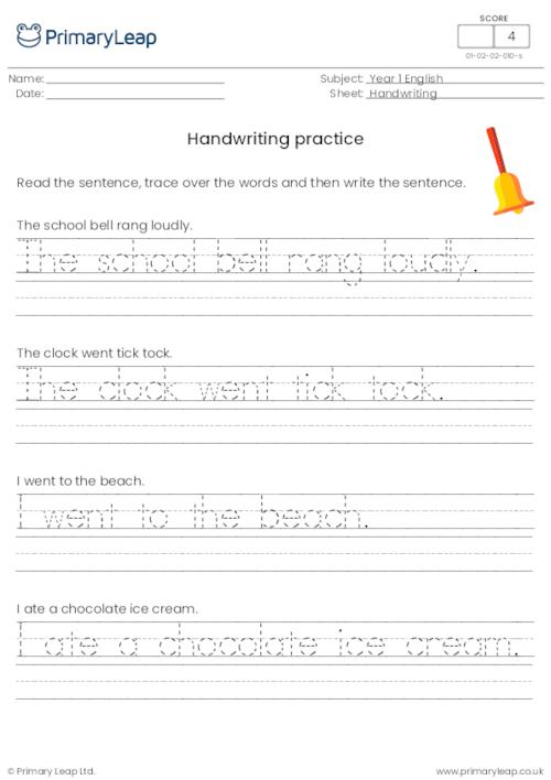 Handwriting sheet 10