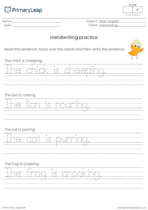 Handwriting sheet 11