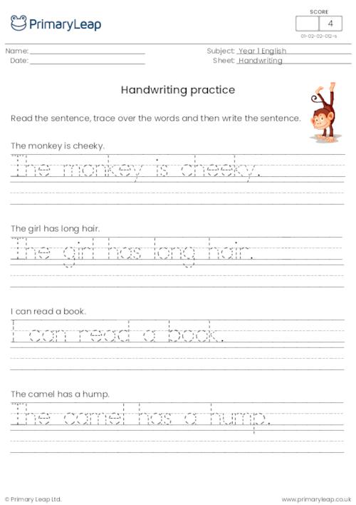 Handwriting sheet 12