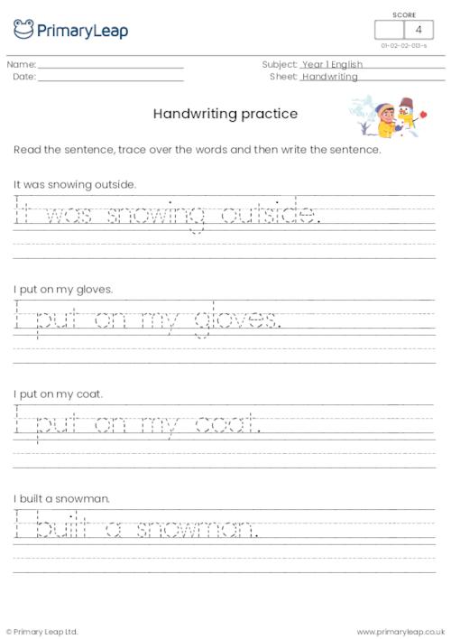 Handwriting sheet 13