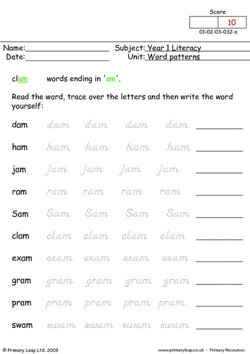 Word Patterns 2