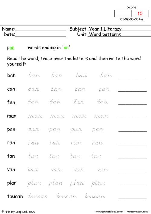 Word Patterns 4