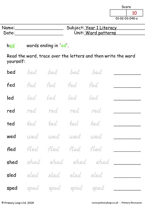 Word Patterns 10