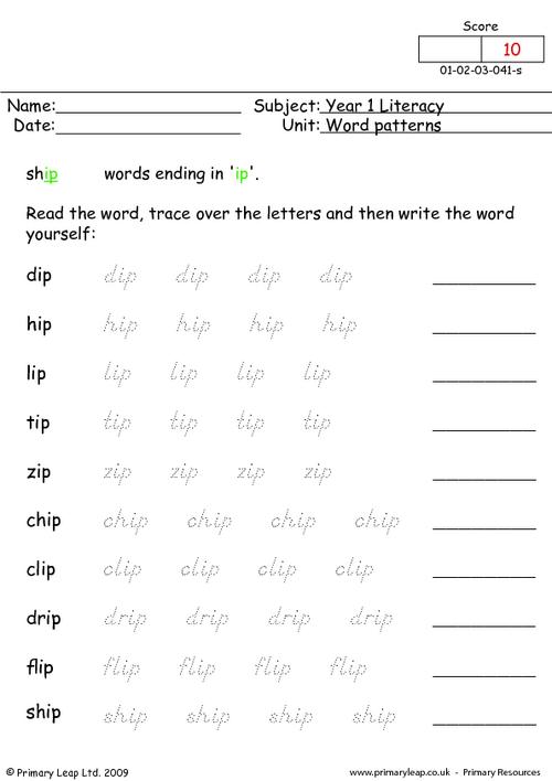 Word Patterns 11