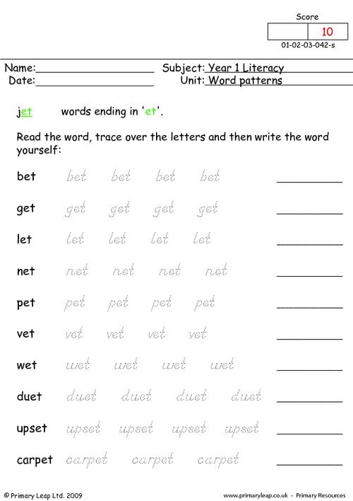 Word Patterns 12