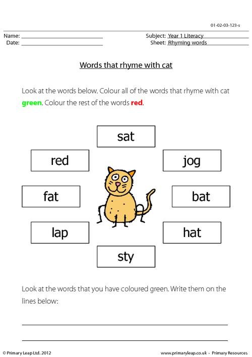Words that rhyme with 'cat'